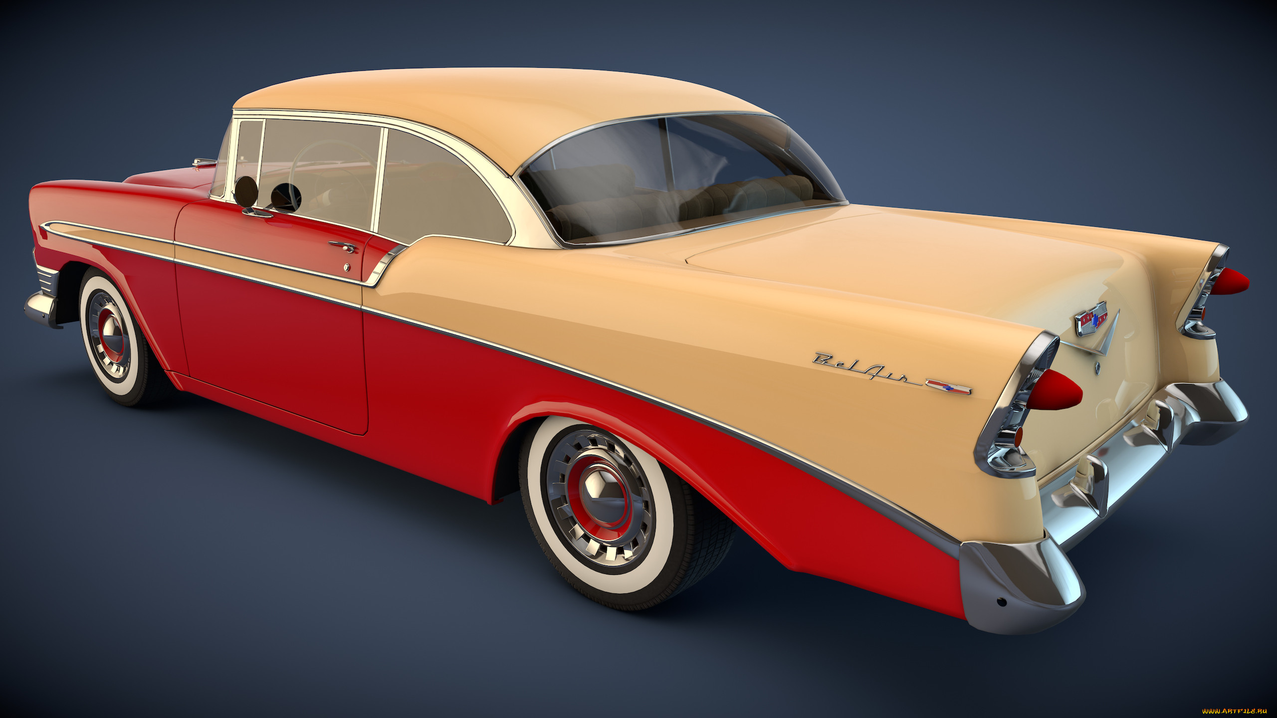 , 3, 1956, chevrolet, bel, air, coupe